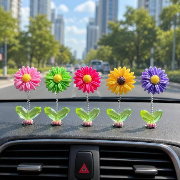 Goveesaj Car Dashboard Decor Sunflower Cute Interior Accessories with 15 Sticker
