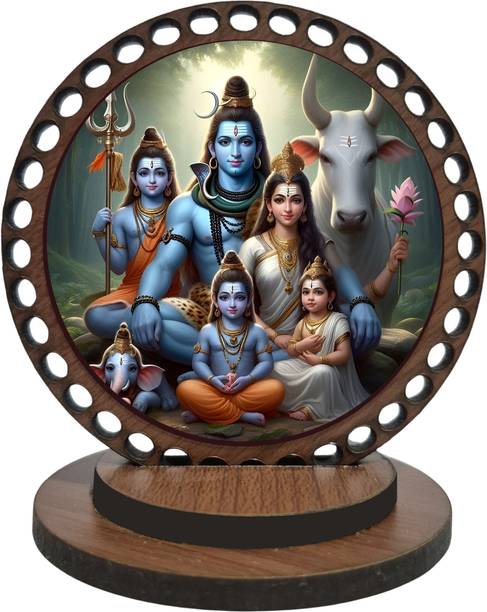 DECOCRU Shiv ji Parivar Car Dashboard, Home Decorative Showpiece  -  8.382 cm