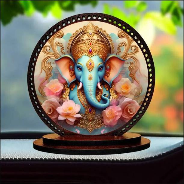 IDOLCRAFT Handcrafted Ganpati Idol for Decorative Shelf Decorative Showpiece  -  7.6 cm