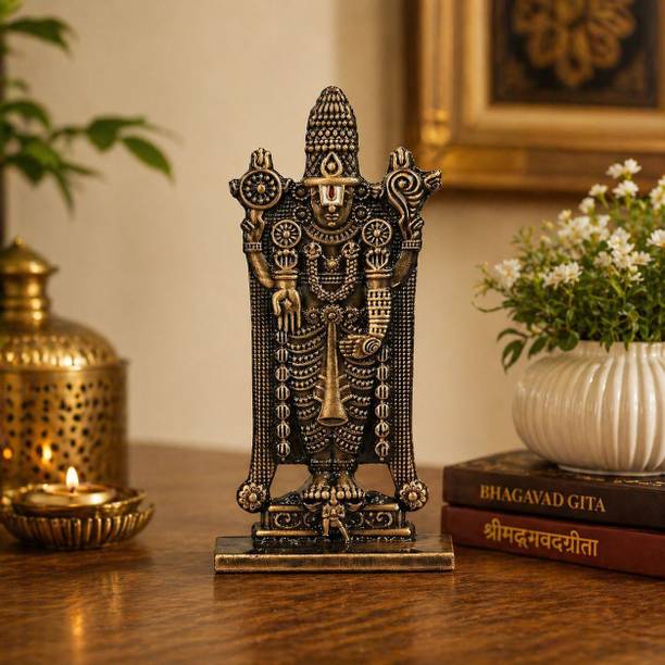Murliwala Premium Tirupati Balaji Venkateswara Idol for Home Decor & Puja | Decorative Showpiece  -  10 cm