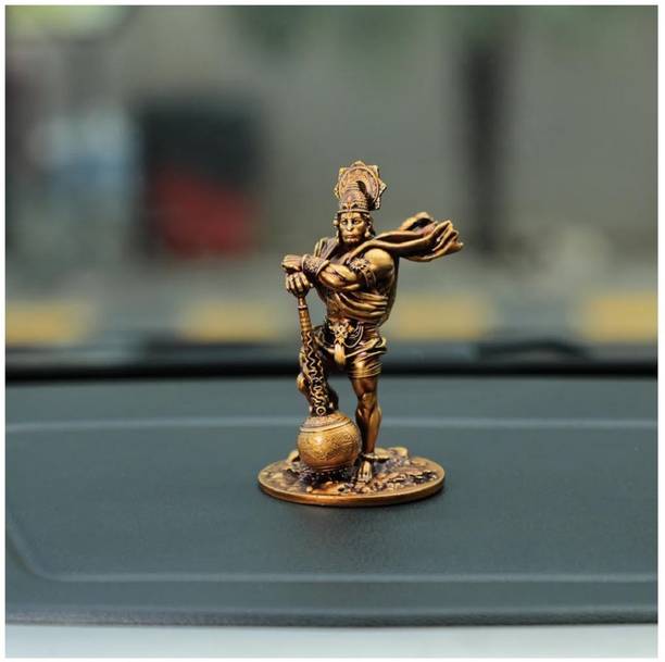 Adhvik Bahubali Hanuman Ji/bajrangbali Murti Standing Posture with Gada Idol Gift Items Decorative Showpiece  -  10 cm