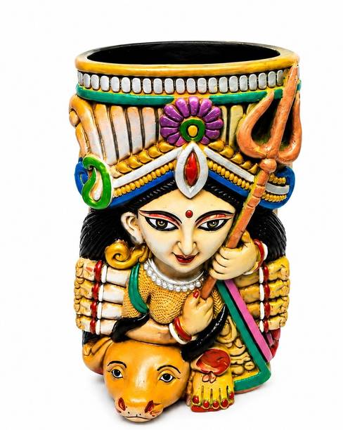 Gullak Terracotta Craft 3D Terracotta Goddess Flower Vase Decorative Showpiece - 30 cm