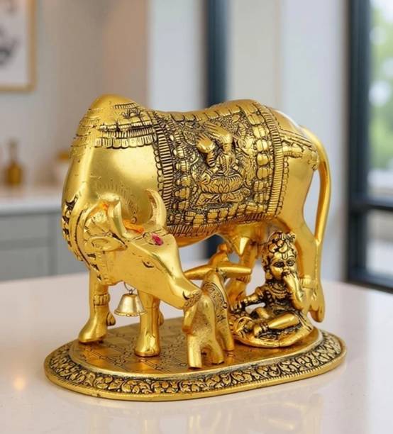 Jai shre Ra KAMDHENU COW WITH CALF Decorative Showpiece  -  20 cm