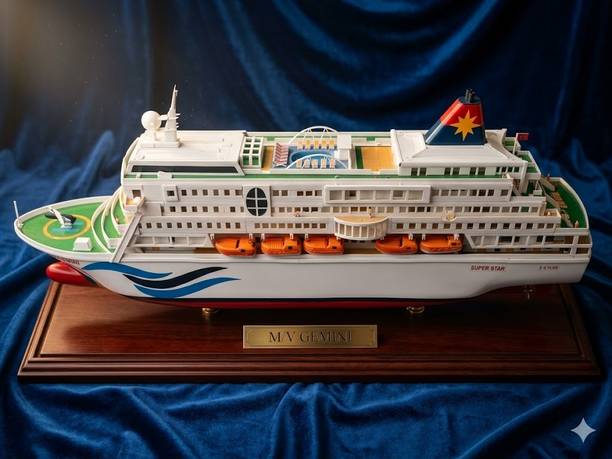RAMBEB Luxury Cruise Ship Model Showpiece for Home & Office Decor Decorative Showpiece  -  28 cm
