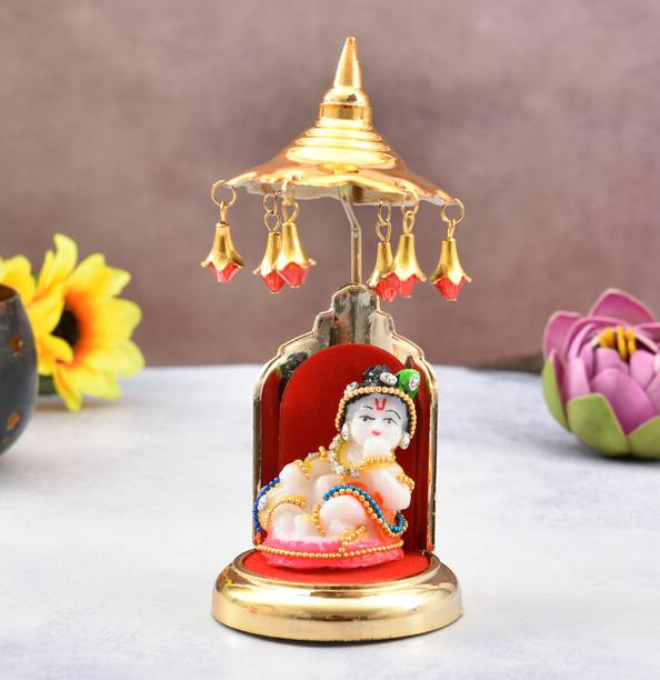 UniqueArt Cute Krishna Idol for CAR Dashboard|Krishna Ji Car Dashboard|Bal Gopal Statue Decorative Showpiece  -  8 cm