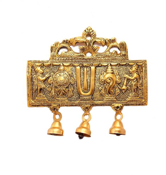 KridayKraft Wall Hanging Tirupati Balaji Symbol Shankh Chakra Tilak with Hanuman ji डेकोरेटिव शोपीस  -  16 cm