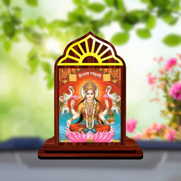 GiftsRange Lakshmi Laxmi Mahalaxmi Car Dashboard Idol Decorative Showpiece  -  10 cm