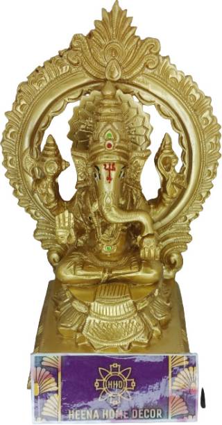 tskutty Heena Home Decor's Lord Ganesh ji / vinayaga golden colour idol polyresin Decorative Showpiece  -  17 cm
