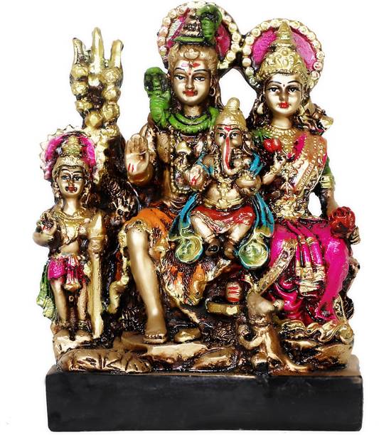 guniba shiv parivar idol shiv parivar murti shiv parivar statue for pooja Decorative Showpiece  -  15 cm
