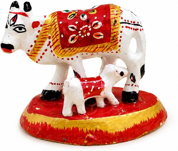 AtlanticKrafts Handcrafted Cow & Calf Showpiece Decorative Showpiece  -  10 cm