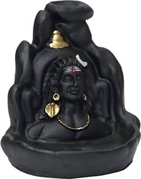 reeldot Lord Adiyogi Shiva Idol Statue Pack of 1 With Free 100 Cone Decorative Showpiece  -  13 cm