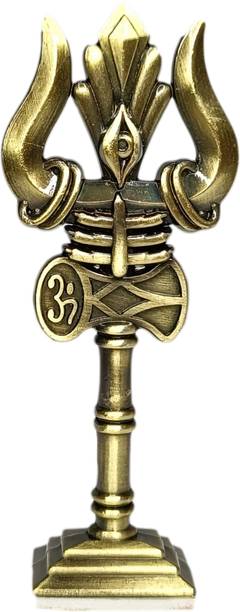 SCO Mahadev Trishul om Shankar and damru | Shivu Trishul Idol for Car Dashboard Decorative Showpiece  -  10.5 cm
