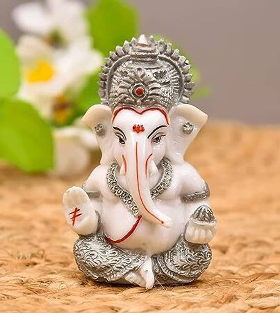 avenew Ganesha Premium polyresin Lord Ganesha for Car Dashboard Ganesha Ganpati Idol Decorative Showpiece  -  7.6 cm