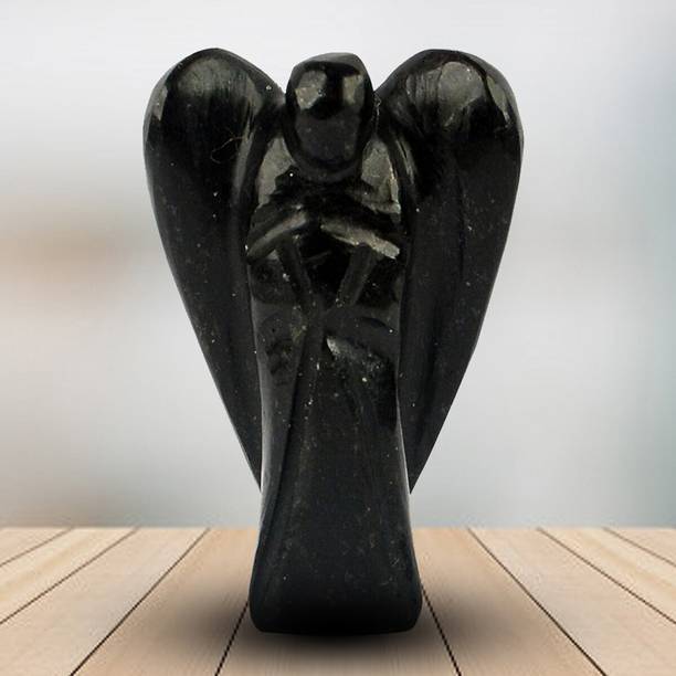 REIKI CRYSTAL PRODUCTS Natural Black Tourmaline Crystal Angel 5 cm 2 Inch Decorative Showpiece  -  5 cm