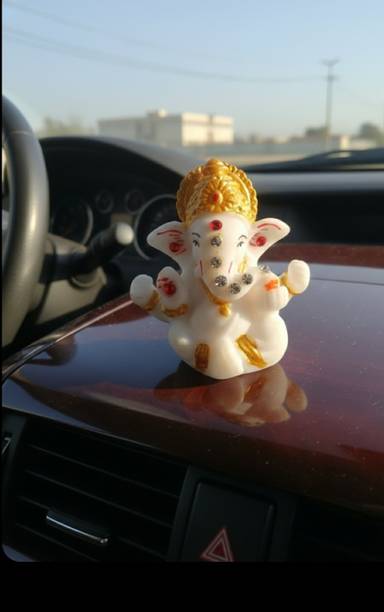 Rudra Enterprise Ganesha Idol for Car Dashboard & Gifting - 2.5 Inch with Double Sided Tape Decorative Showpiece  -  6.36 cm
