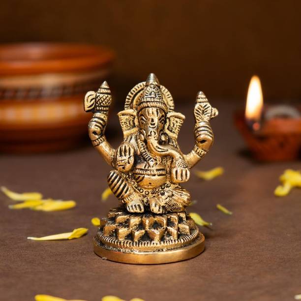 Saatvica 1 Ganpati Murti Brass Decorative Showpiece  -  0.04 m
