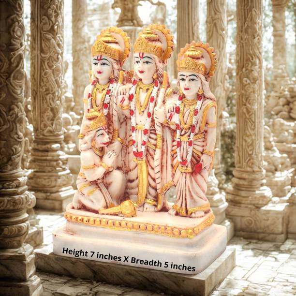 KIFAYTI KART Ram Sita Laxman Hanuman Murti for Home Temple and Gift Use Decorative Showpiece  -  15 cm