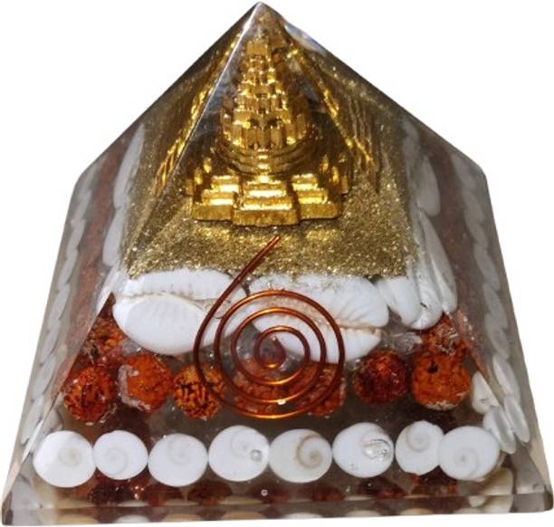 Vedik Roots Crystal Orgonite Pyramid, Vastu Pyramid for Wealth & Prosperity Decorative Showpiece  -  8 cm