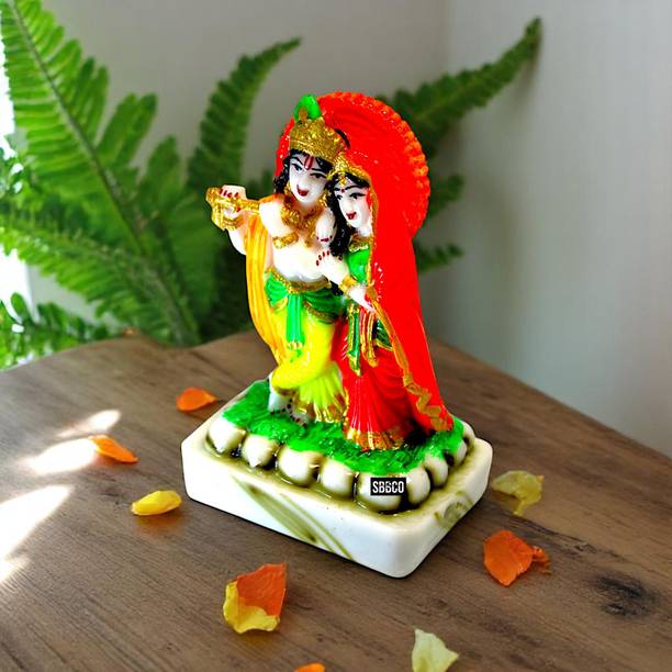 Shv Divine Edge Radha Krishna Idol – 13 cm | Polyresin Showpiece for Home Temple Decorative Showpiece  -  13.1 cm