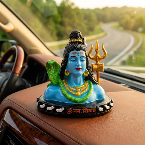 Astro Upaay (AU) Lord Shiva Premium Religious Idol for Dashboard Home Office Decor Decorative Showpiece  -  10 cm