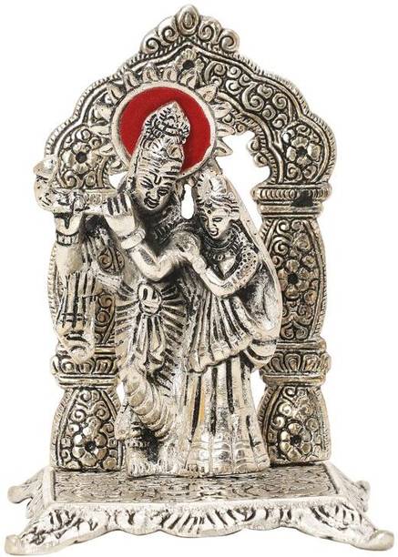 INTERNATIONAL GIFT sliver radha krishna raksha bandha Decorative Showpiece  -  2 cm