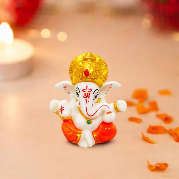 ADTOO Lord Ganesha Idol 2.5 Inch – Premium Decorative Ganesh Murti Decorative Showpiece  -  6.3 cm