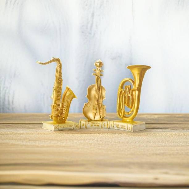 AVIRAL CRAFTS Elegant Tuba Violin & Saxophone Musical Instrument Showpiece For Home Decor Gift Decorative Showpiece  -  28 cm