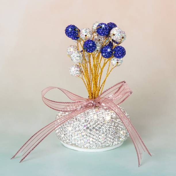 LAVITRA Car Dashboard Flower Design Balloon Rhinestones Car Dashboard Display Decoration डेकोरेटिव शोपीस  -  13 cm