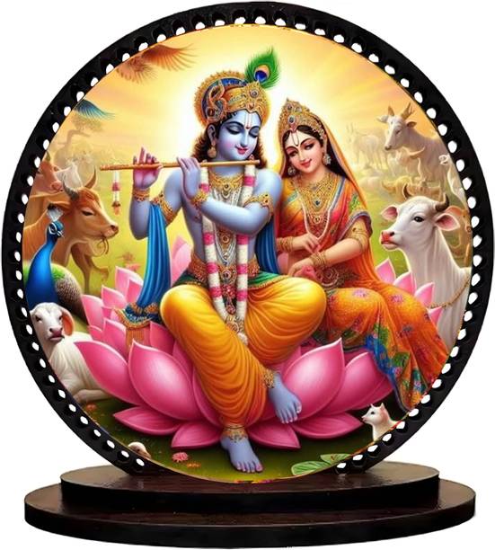 Kaynka Radha Krishna Divine Harmony Car Dashboard Idol Decorative Showpiece  -  10 cm