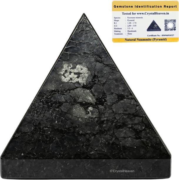 Crystal Heaven Crystal Heaven Certified Nuummite Pyramid - 1" Inch for Positive Energy Decorative Showpiece  -  3 cm