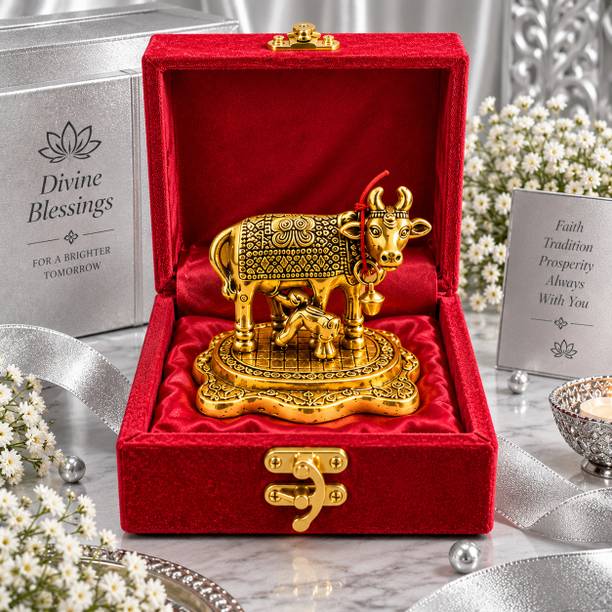 Great Art Gold Cow Showpiece Idol Return Gift Box Decorative Showpiece  -  7.62 cm