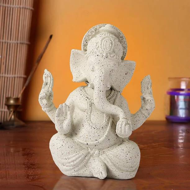 TIED RIBBONS Ganesh Idol for Home Decor & Pooja | Resin Ganpati Murti for Gift & Festive Use Decorative Showpiece  -  11 cm