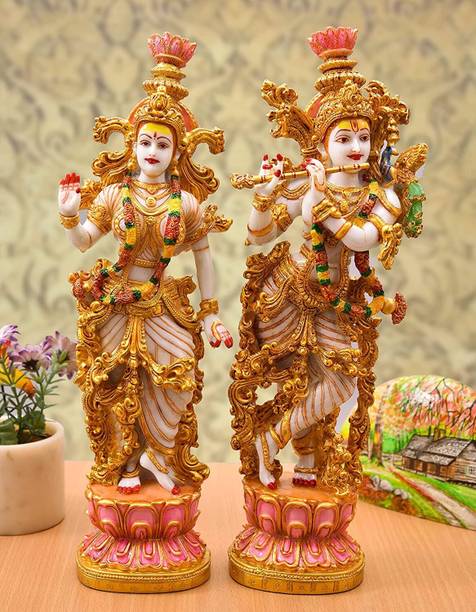 avenew Radha Krishna Statue for Mandir - Eternal Love Murti for Temple Puja Idol, Home Decorative Showpiece  -  36 cm