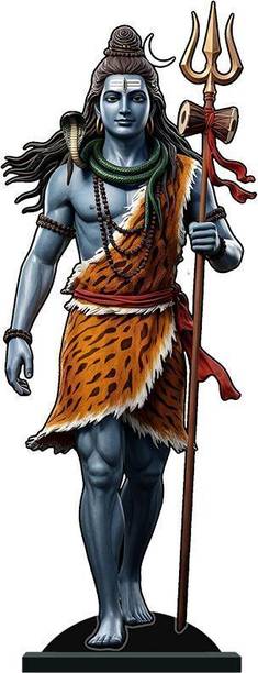 Klaybox Lord Shiva 2D Miniature Statue Acrylic Hindu God Figurine Spiritual Decor Decorative Showpiece  -  12.8 cm