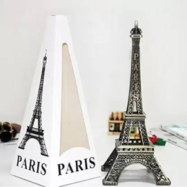Revive Antique finish Paris Eiffel Tower | Metal miniature statue for Gift & Home Decor Decorative Showpiece  -  13 cm