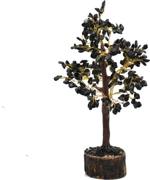Reshamm Black Tourmaline Chakra Tree 1pc Decorative Showpiece - 25 cm