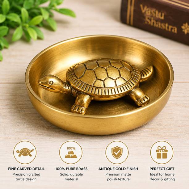 coppercraftindia Brass Vastu Turtle Decorative Showpiece  -  2 cm