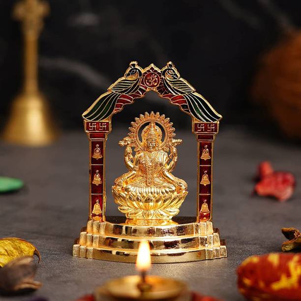 Chhariya Crafts Metal Laxmi Idol Lakshmi Ji For Home And Office Gift item Decorative Showpiece  -  10 cm