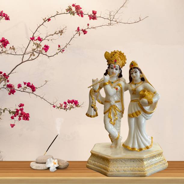 Serinity 9-inch Radha Krishna Idol | Premium Decorative Statue for Home Temple & Gift Decorative Showpiece  -  23 cm