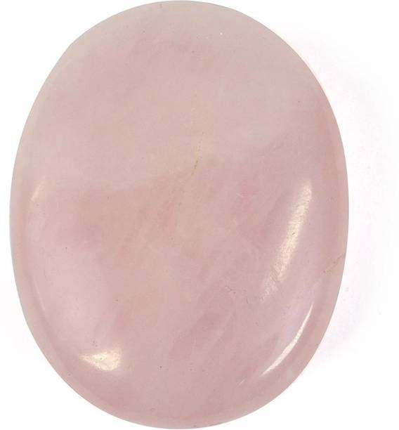 REIKI CRYSTAL PRODUCTS Natural Rose Quartz Crystal Palm Stone Reiki Healing 80-100gm Approx Decorative Showpiece  -  5 cm