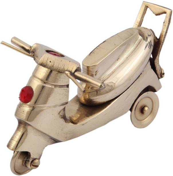 JaipurCrafts Premium Brass Scooter Miniature Toy , Table top Showpiece Decorative Showpiece  -  7.62 cm