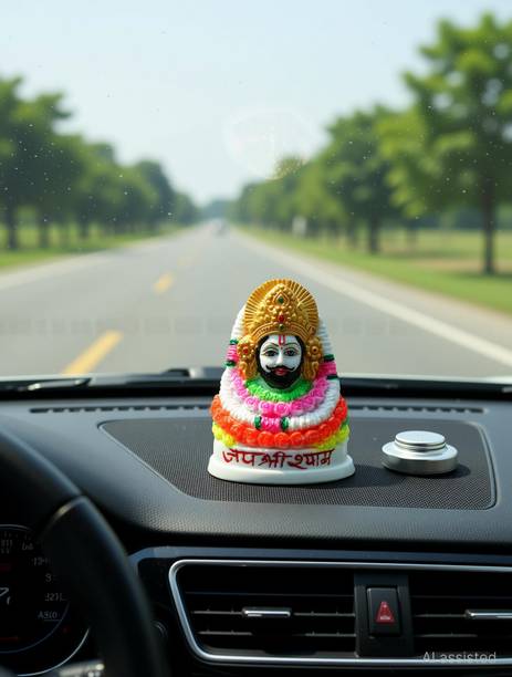 Sudaya idol God Khatu Shyam Ji Statue for home temple car dashboard sudAya Decorative Showpiece  -  8 cm
