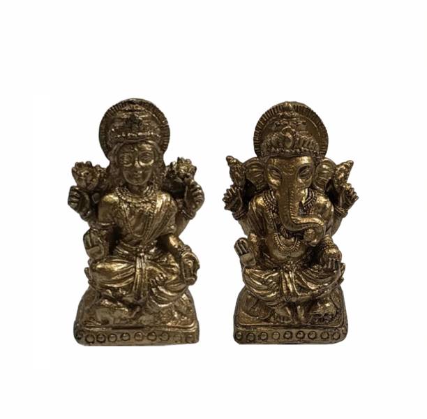 Ryme Lord Laxmi And Ganesha Idol Murti Statue Showpiece - Diwali Decoration Decorative Showpiece  -  15 cm
