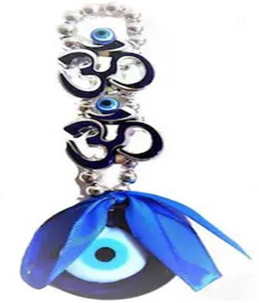 CraftVilla Double Om Evil Eye Wall Hanging – Spiritual Protectionfor Home & Office Decorative Showpiece  -  14 cm