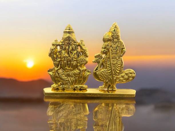 ASTRAMART God Murugan with Ganesh idol for pooja room , office table etc Decorative Showpiece  -  6 cm