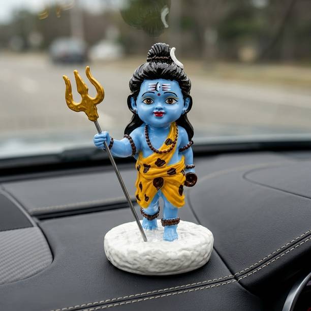 KIFAYTI KART Baby Shiv Idol Murti for Home Temple Decor Mahadev Statue Pooja Gift Blue Decorative Showpiece  -  5 cm