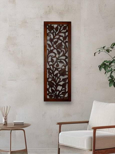 ARMAAN ENTERPRISES Handicraft Wooden Wall Panel for Living Room, Bedroom, Office, brown 12x36-inch