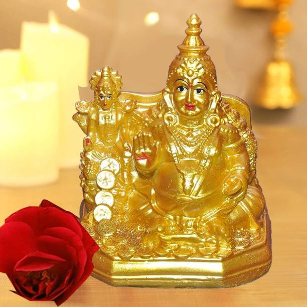 Kitlyn Maa Lakshmi With Kuber God Statue Decorative Showpiece  -  10 cm