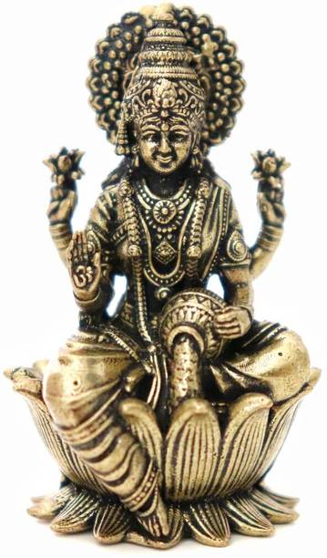 The Spiritual Living Maa Laxmi Idol | Laxmi Mata Murti | Brass Idol | Idol for Mandir , Home & Office Decorative Showpiece  -  5.1 cm
