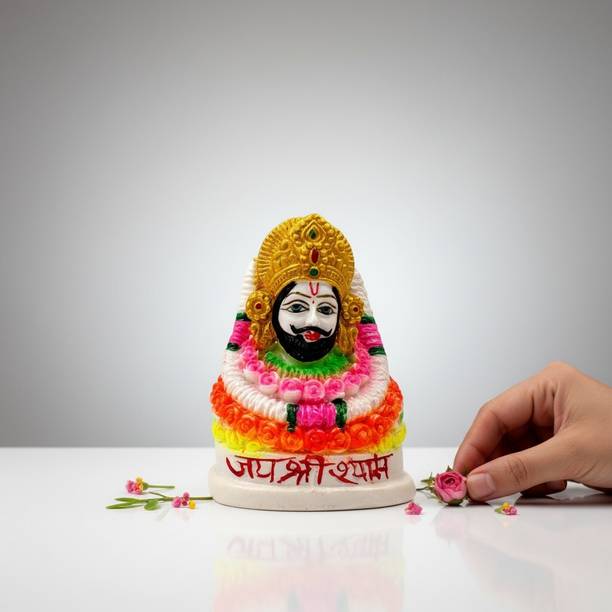 Sudaya Idol God Khatu Shyam Ji Statue for home temple car dashboard AVG ARTISTRY Decorative Showpiece  -  8 cm